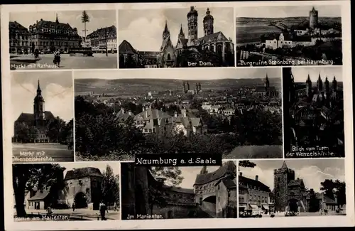 Ak Naumburg an der Saale, Marientor, Dom, Rathaus, Gesamtansicht