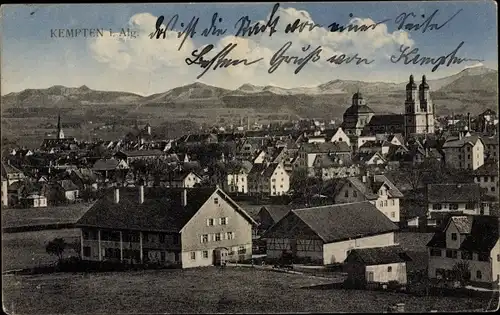 Ak Kempten im Allgäu Schwaben, Blick auf den Ort