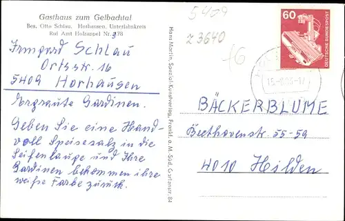 Ak Horhausen im Westerwald, Gesamtansicht, Gasthaus zum Gelbachtal