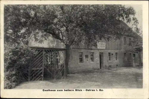 Ak Ostrau in Sachsen, Gasthof zum heiteren Blick