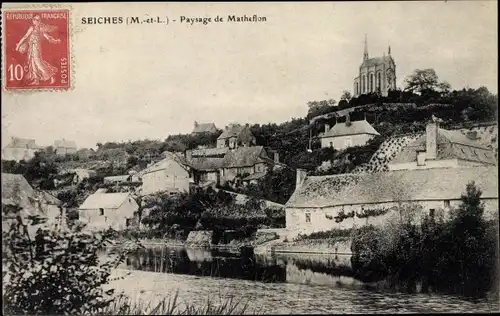 Ak Seiches Maine et Loire, Paysage de Matheflon