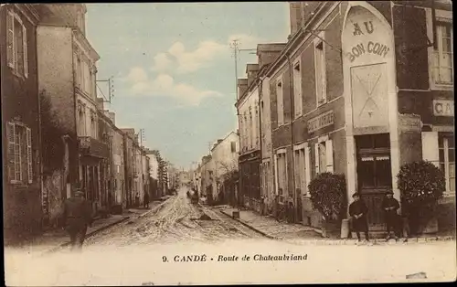Ak Candé Maine et Loire, Route de Chateaubriand, Au Bon Coin