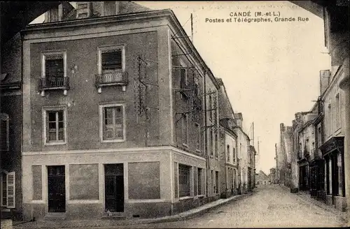 Ak Candé Maine et Loire, Postes et Telegraphes, Grande Rue