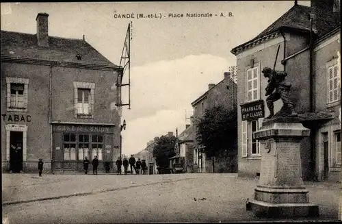 Ak Candé Maine et Loire, Place Nationale, Cafe de l'Union, Pharmacie