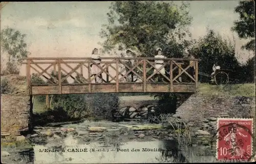 Ak Candé Maine et Loire, L'Erdre, Pont des Moulins