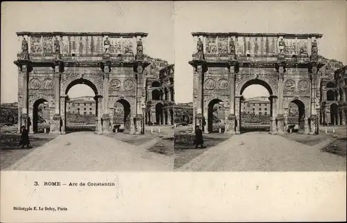 Stereo Ak Roma Rom Lazio, Arc de Constantin