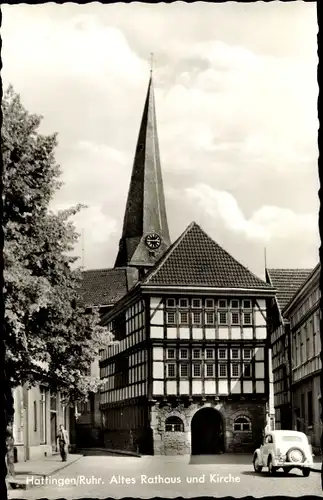 Ak Hattingen an der Ruhr, Altes Rathaus, Kirche