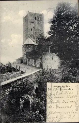 Ak Blankenstein an der Ruhr Hattingen, Eingang zur Burg