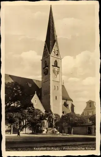 Ak Kempten im Allgäu Schwaben, Protestantische Kirche