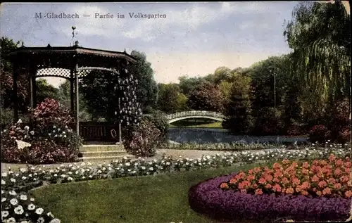 Ak Mönchengladbach am Niederrhein, Partie im Volksgarten