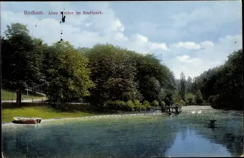 Ak Bochum im Ruhrgebiet, Alter Weiher im Stadtpark