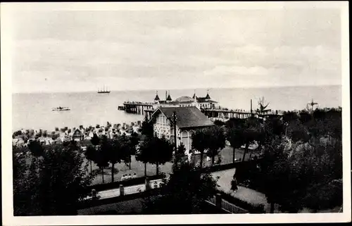 Ak Ostseebad Ahlbeck Heringsdorf auf Usedom, Seebrücke, Meer