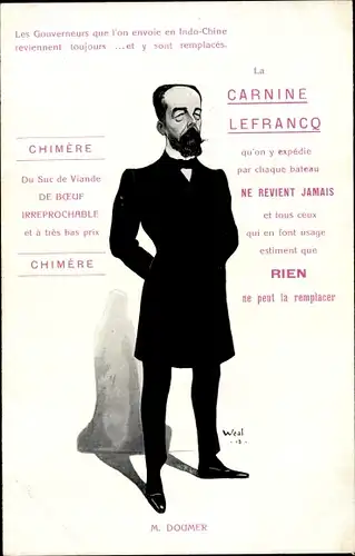 Künstler Ak La Carnine Lefrancq, französischer Politiker Paul Doumer