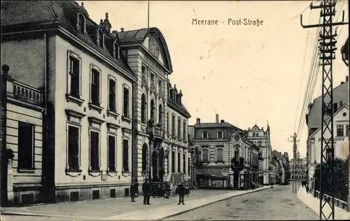 Ak Meerane in Sachsen, Strassenansicht, Poststraße, Gottlob Kirchhof jr