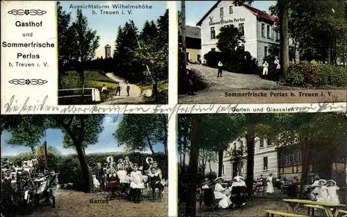 Ak Perlas Treuen im Vogtland Sachsen, Sommerfrische Perlas, Aussichtsturm Wilhelmshöhe