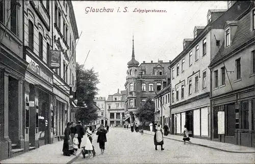 Ak Glauchau in Sachsen, Leipzigerstraße