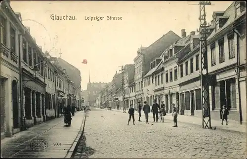 Ak Glauchau an der Zwickauer Mulde in Sachsen, Leipziger Straße
