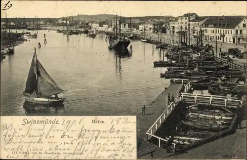 Ak Świnoujście Swinemünde Pommern, Hafen