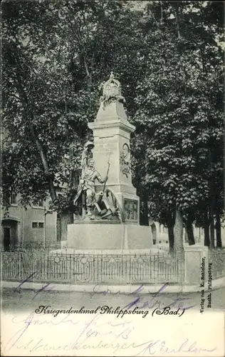 Ak Philippsburg in Baden Württemberg, Kriegerdenkmal