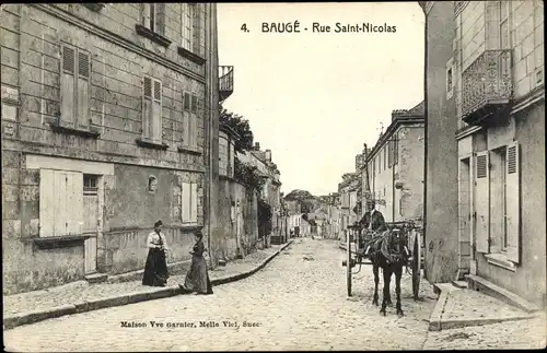 Ak Baugé Maine et Loire, Rue Saint Nicolas