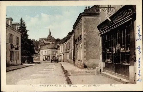 Ak Quincé Brissac Maine et Loire, Les Barrieres, Epicerie des Barrieres