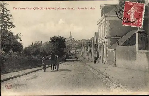 Ak Quincé Brissac Maine et Loire, Route de la Gare