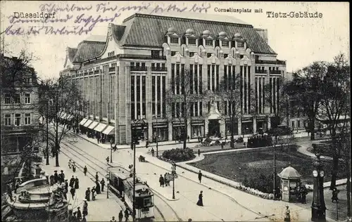 Ak Düsseldorf am Rhein, Corneliusplatz, Tietzgebäude