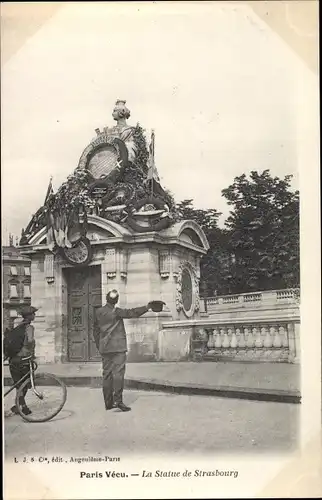Ak Paris I Louvre, La Statue de Strasbourg