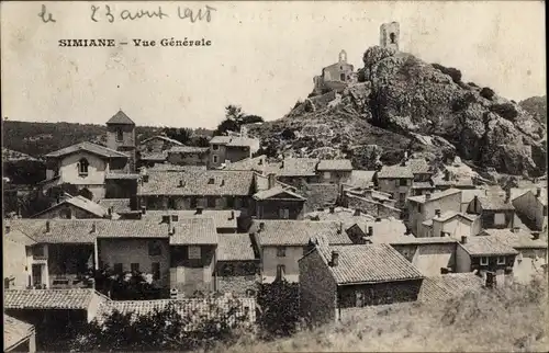 Ak Simiane Bouches du Rhône, Gesamtansicht