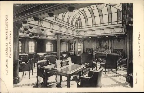 Ak Paquebot France, CGT, 1res classes, Fumoir