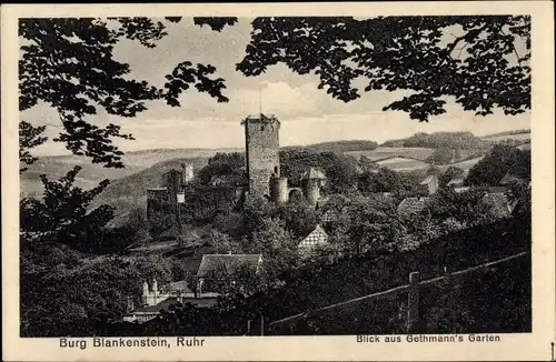 Ak Blankenstein an der Ruhr Hattingen, Burg Blankenstein aus Gethmann's Garten gesehen