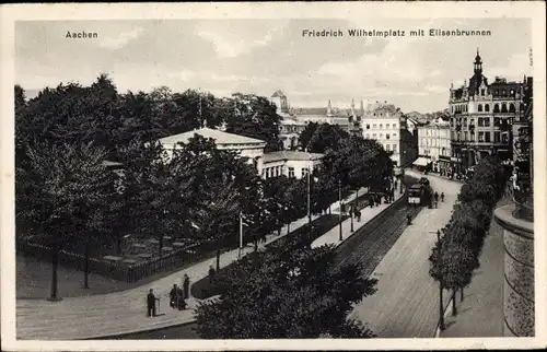 Ak Aachen in Nordrhein Westfalen, Friedrich Wilhelm Platz mit Elisenbrunnen