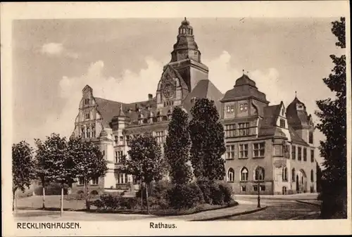 Ak Recklinghausen im Ruhrgebiet, Rathaus