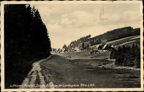 Ak Rehefeld Zaunhaus Altenberg im Erzgebirge, Blick von der Landesgrenze