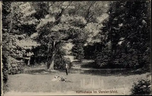 Ak Varel Jadebusen, Kaffeehaus im Vareler Wald, Wiesenpartie