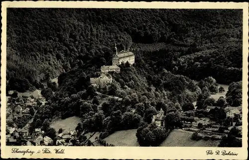 Ak Schwarzburg in Thüringen, Fliegeraufnahme