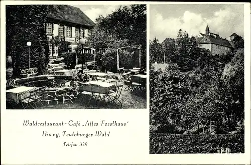 Ak Bad Iburg in Niedersachsen, Waldwirtschaft Freudenthal, Terrasse, altes Forsthaus