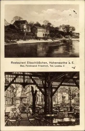 Ak Hohenwarthe Möser Sachsen Anhalt, Restaurant Elbschlösschen, Bes. Ferdinand Friedrich