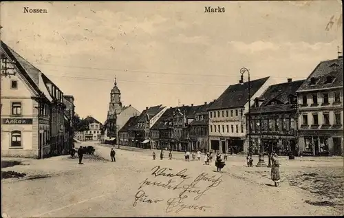 Ak Nossen in Sachsen, Markt, Kirche