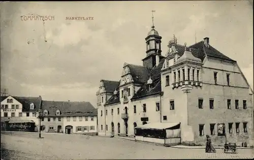 Ak Lommatzsch in Sachsen, Marktplatz