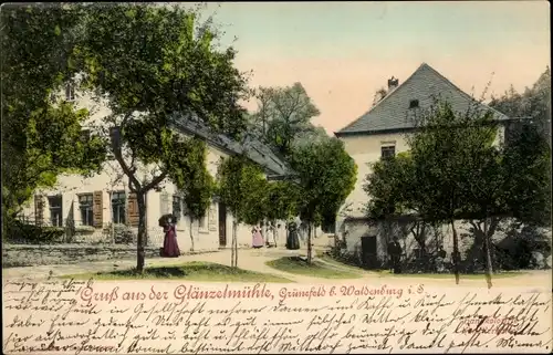 Ak Grünfeld Waldenburg in Sachsen, Gruß aus der Glänzelmühle