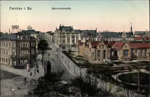 Ak Zwickau in Sachsen, Bahnhofstraße