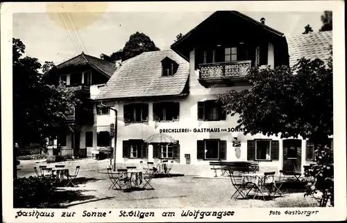 Ak Sankt Gilgen am Wolfgangsee in Salzburg, Drechslerei und Gasthaus zur Sonne