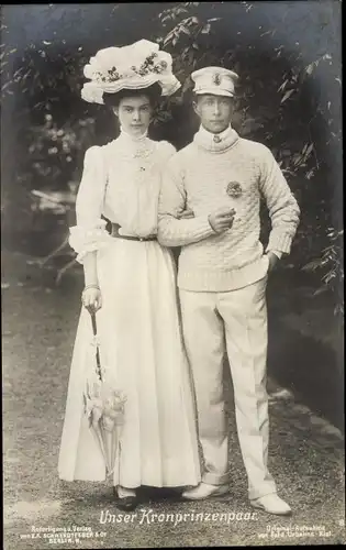 Ak Kronprinzessin Cecilie von Preußen, Kronprinz Wilhelm von Preußen, Portrait