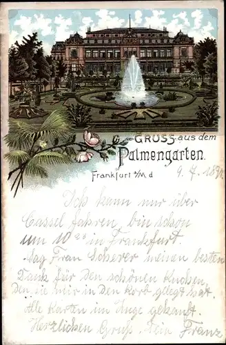 Litho Frankfurt am Main, Gesellschaftshaus im Palmengarten