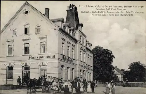 Ak Voigtlaide Glauchau in Sachsen, Gasthaus Erbschänke