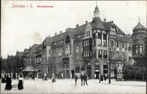 Ak Zwickau in Sachsen, Moritzgrabenweg, Litfaßsäule