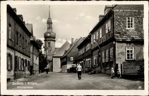 Ak Zwönitz im Erzgebirge Sachsen, Kirchstraße