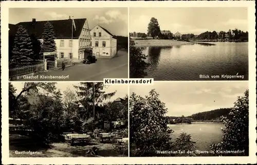 Ak Kleinbernsdorf Glauchau in Sachsen, Gasthof, Kobertalsperre, Blick vom Krippenweg