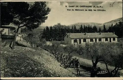 Ak Carpiagne Marseille Bouches du Rhône, Camp, Vue du Bâtiment de MM. les Officiers